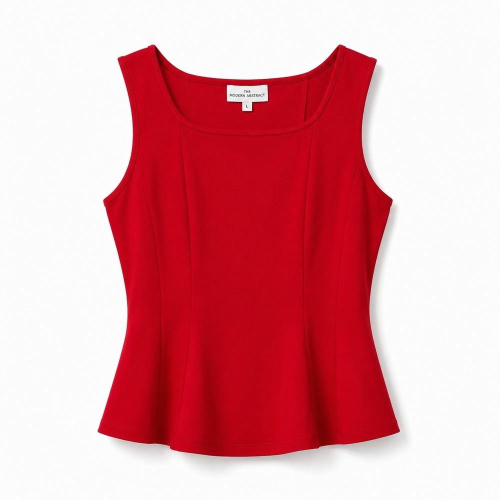 Red Peplum Tank Top